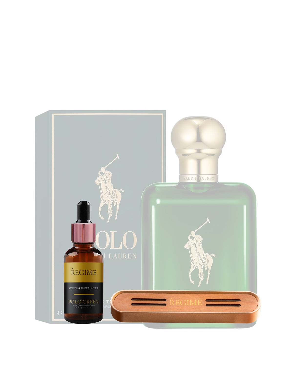 Polo Green Car Fragrance Vent Clip - Rose Gold